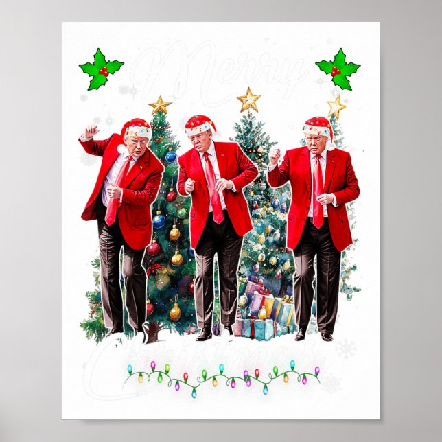Poster Engraçado Dança Papai Noel Natal Pajam (Frente)