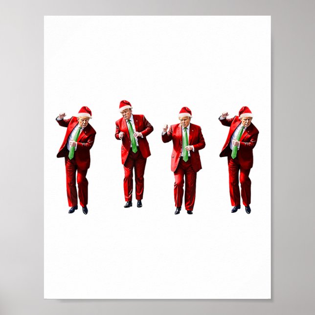 Poster Engraçado Dança Papai Noel Natal Pajam (Frente)