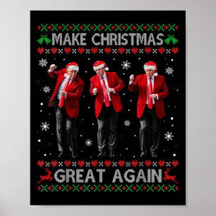 Poster Engraçado Dança Trump Torne o Excelente de Natal n