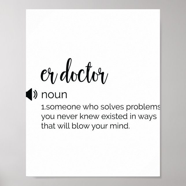 Poster Engraçado Definição de médico (Frente)