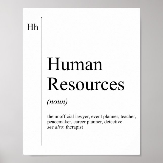 Poster Engraçado Definição de Recursos Humanos (Frente)