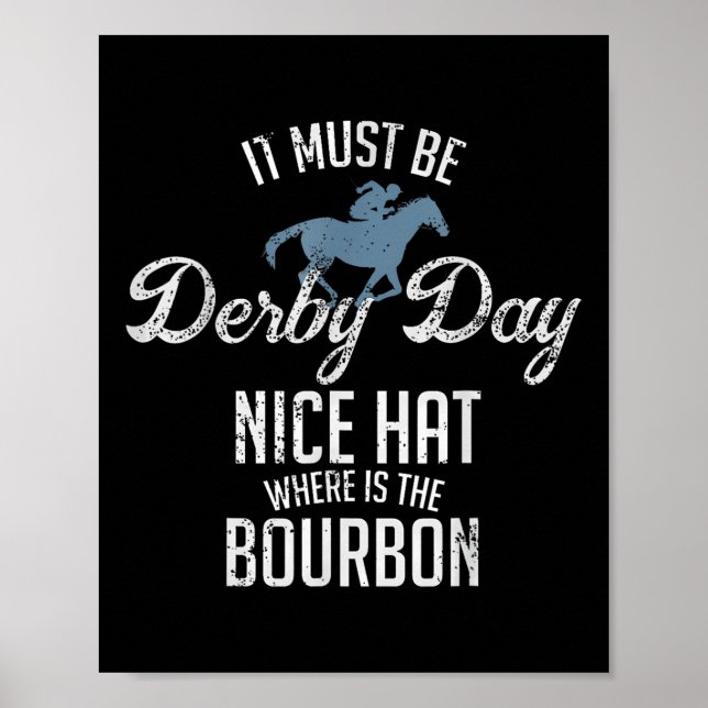 Poster Engraçado Derby Day E Mint Juleps Horse Racing (Frente)