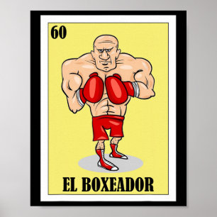 Poster Engraçado Design de Boxing Mexicano - El Boxeador 