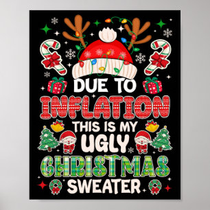 Poster Engraçado Devido À Inflação De Suéteres De Natal F