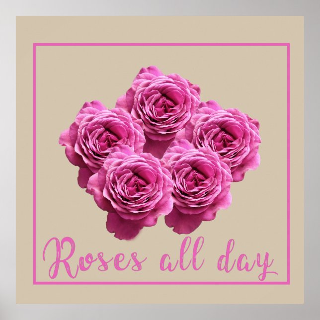 Poster Engraçado diz sobre rosas e amor (Frente)