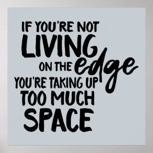 Poster Engraçado dizer que viver na borda da palavra brin