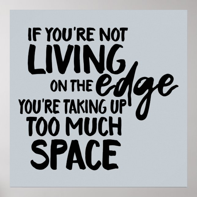 Poster Engraçado dizer que viver na borda da palavra brin (Frente)