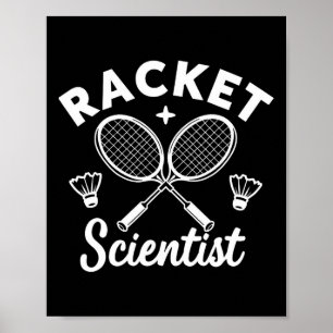 Poster Engraçado Dminton Jogadores de Racket Scientist