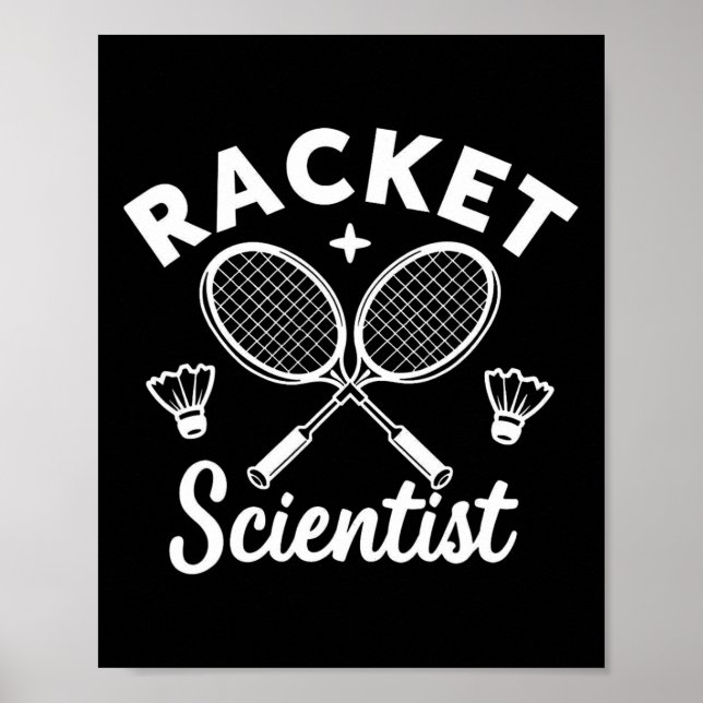 Poster Engraçado Dminton Jogadores de Racket Scientist (Frente)