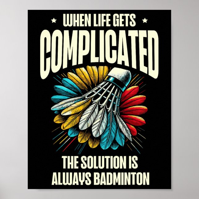 Poster Engraçado Dminton Player Love Shuttle Design (Frente)