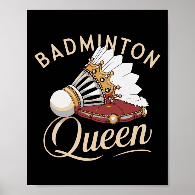 Poster Engraçado Dminton Player Love Shuttle Design 8 (Frente)