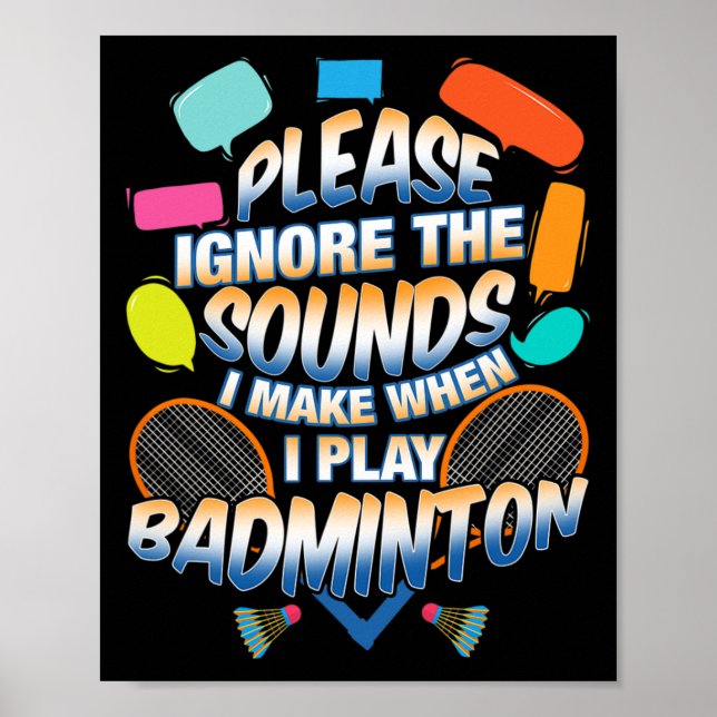 Poster Engraçado Dminton Racquet Shuttle Esporte Summer C (Frente)