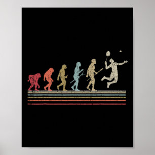 Poster Engraçado Dminton Vintage - Evolução Do Estilo Ret