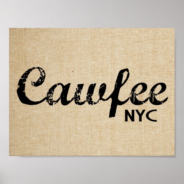 Poster engraçado do Cawfee New York (Frente)