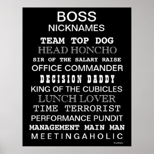 Poster engraçado do escritório dos apelidos e da