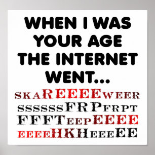 Poster engraçado do Internet antigo