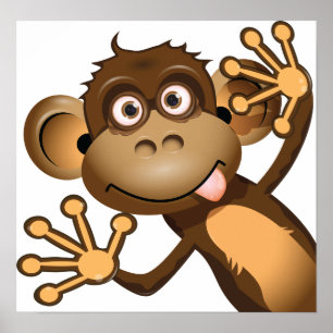 Poster engraçado do macaco