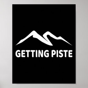 Poster Engraçado do pistão Apres Ski Skier Snowboard S