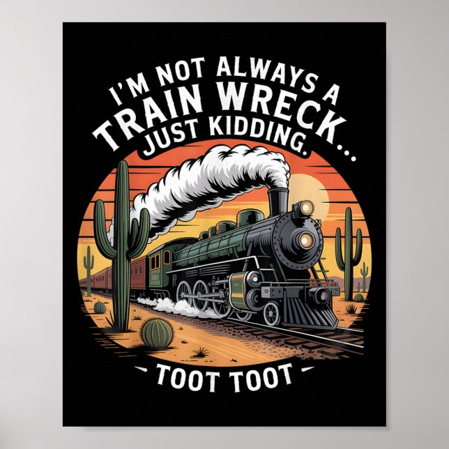 Poster Engraçado Do Trem Engraçado Apenas Brincando Com D (Frente)
