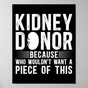 Poster Engraçado Doador de Rins Sensibilização Transplant