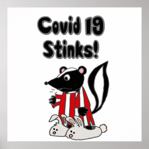 Poster Engraçado, Doente, Covid 19 Cheiras