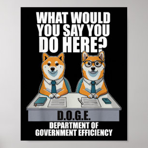 Poster Engraçado Doge Meme D.o.g.e., Departamento de Gove