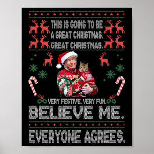 Poster Engraçado Donald Trump Feliz Natal Xmas Pajamas Ho