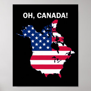 Poster Engraçado Donald Trump Oh Canadá U American Flag