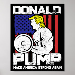 Poster Engraçado Donald Trump Pondo Levantando Coluna