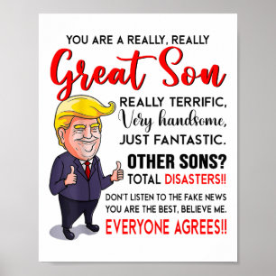 Poster Engraçado Donald Trump Você É Um Filho Muito Excel
