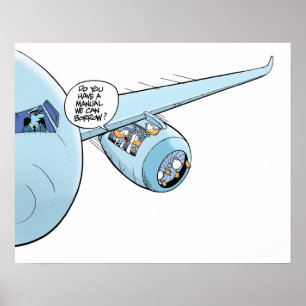 Poster engraçado dos desenhos animados da aviaç