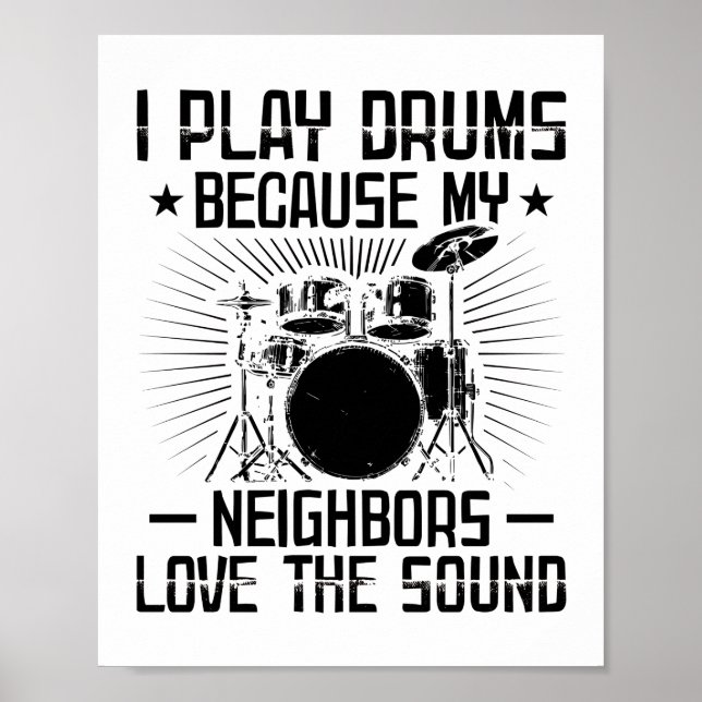 Poster Engraçado Drummer Sayings | Presentes para músicos (Frente)