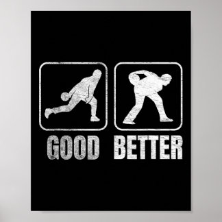 Poster Engraçado Duas Boliches De Boliche Homens Mulheres