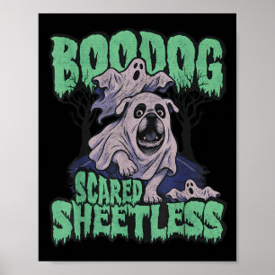 Poster Engraçado Ed English Bulldog Halloween, Boodog Gho