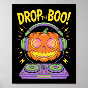 Poster Engraçado Edm Dj Halloween Pumpkin