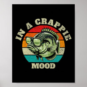 Poster Engraçado Em Um Humor De Crappie Retraindo Pescar
