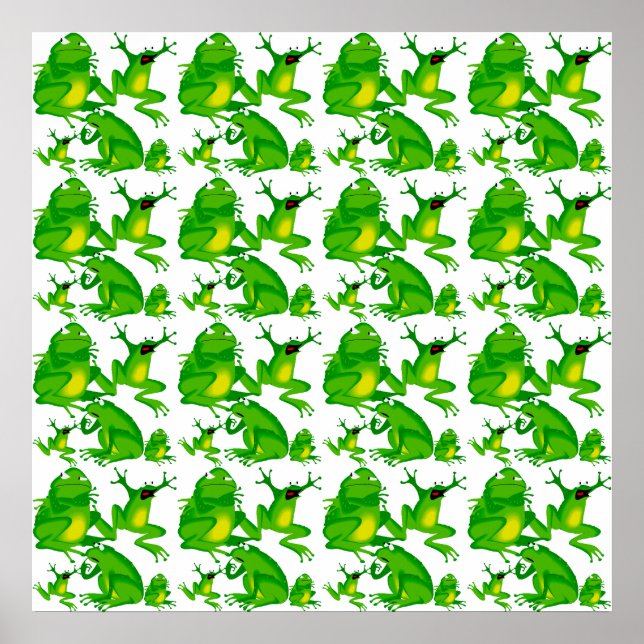 Pôster Engraçado Emoções de Sapos Engraçado Brincadeiras  (Frente)