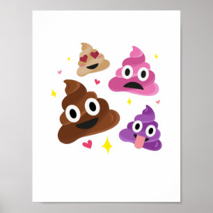 Poster Engraçado Engraçado Emoji Arco Rosa Cutie Poo - Po