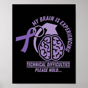 Poster Engraçado Epilepsia Sensibilização Meu Cérebro Téc