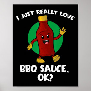 Poster Engraçado Eu Adoro Molho De Churrasco Ok Barba De