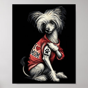 Poster Engraçado Eu Amo A Mãe Tatuando Chinês Crestou A M