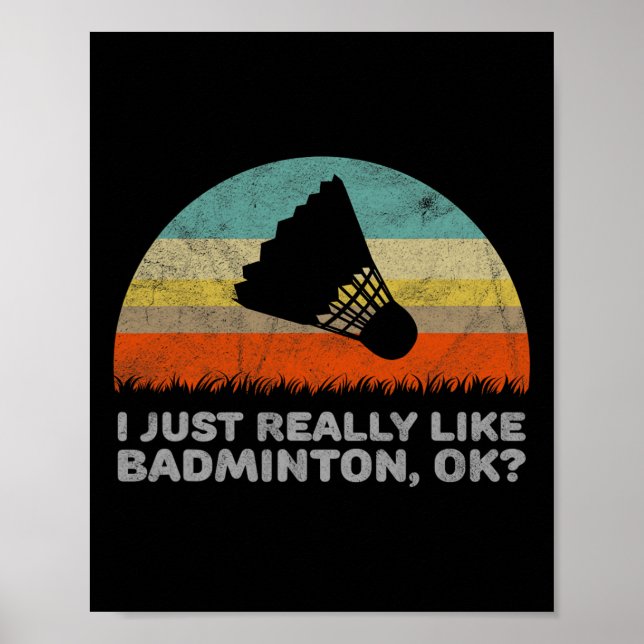 Poster Engraçado, Eu Gosto Muito Do Dminton. (Frente)