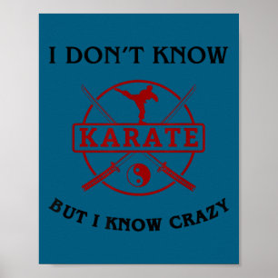 Poster Engraçado eu não sei faixa de estudante de karatê