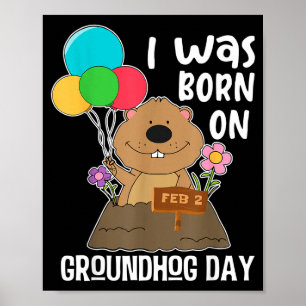 Poster Engraçado eu nasci no Dia da Marmota 