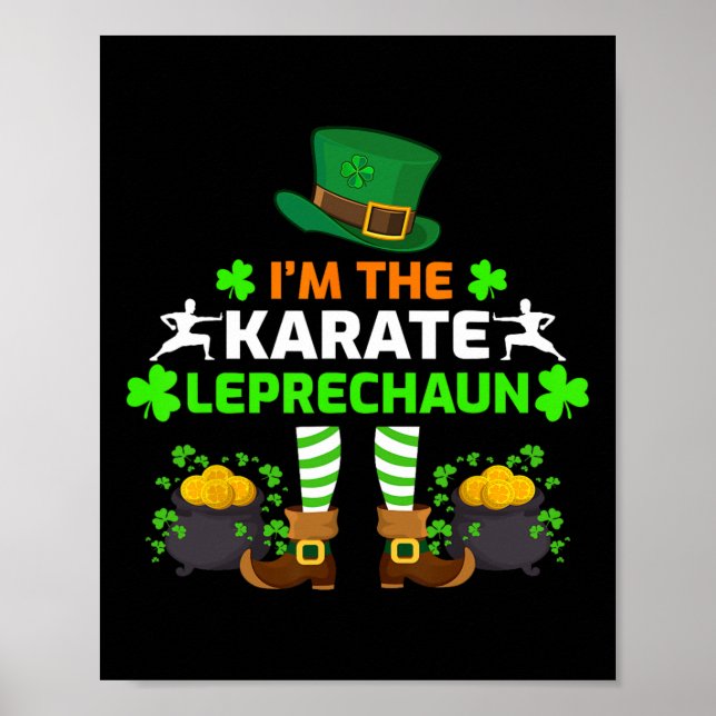 Poster Engraçado eu ser a Rua Karate Leprechaun Karate. P (Frente)