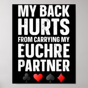Poster Engraçado Euchre Art Para Homens Mulheres Euchre P