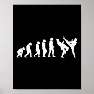 Poster Engraçado Evolução Humana Artes Marciais Karate Ta