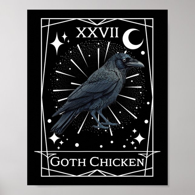 Poster Engraçado Fairycore Tarot Gothic Witchcraft Chicke (Frente)
