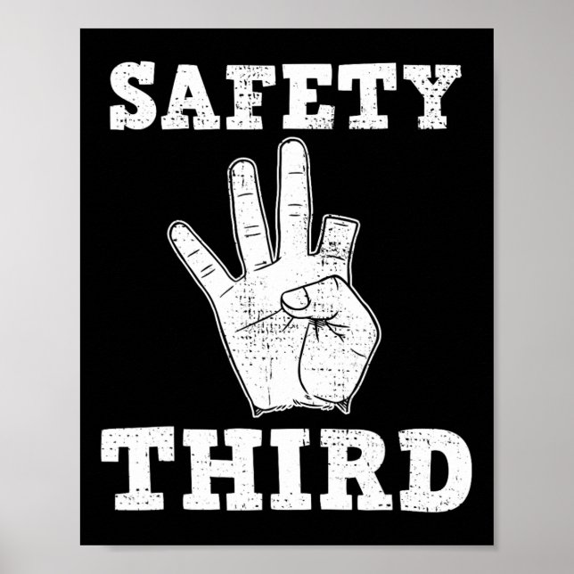 Poster Engraçado Falta Segurança dos Dedos Terceiros Fogo (Frente)