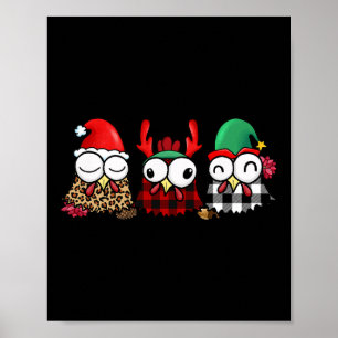 Poster Engraçado Farmador De Galinhas Para O Natal Da Fam